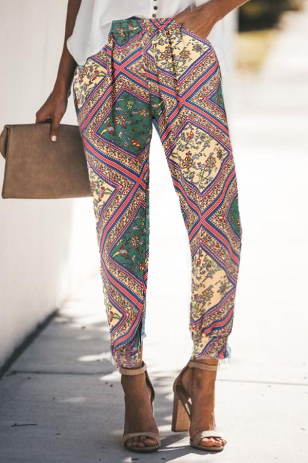 Casual Spring Print Pants