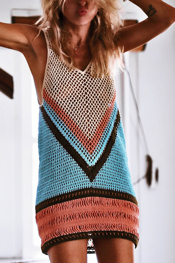 Colored Patchwork Beach Dress