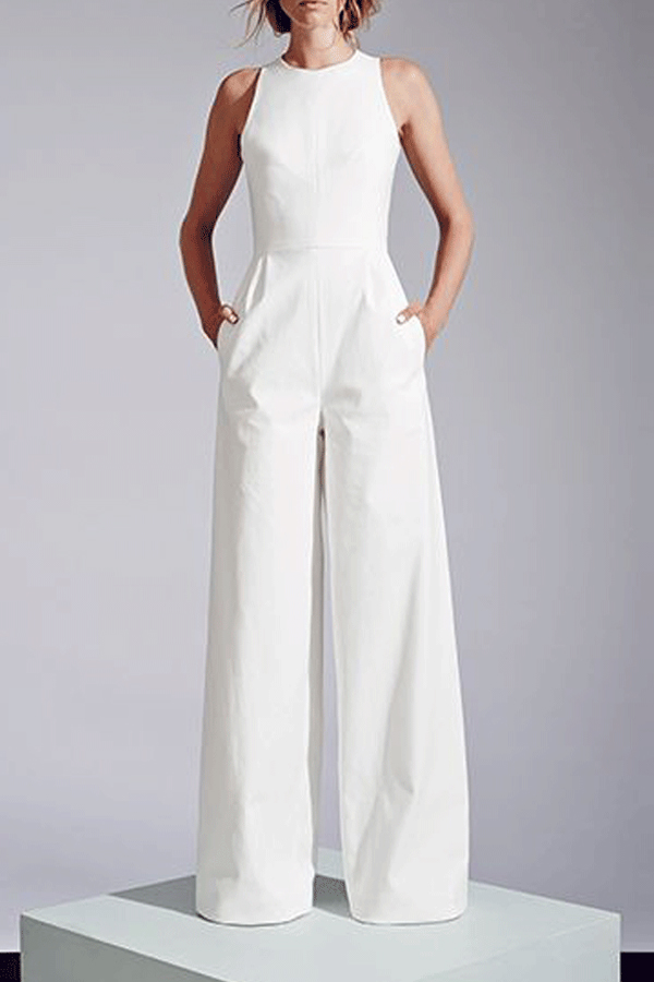 elegant white jumpsuits for wedding