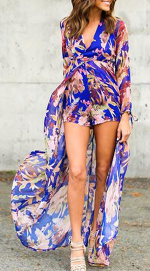 Gorgeous Maxi Dress which is actually a short jumpsuit with an over skirt #beachdress