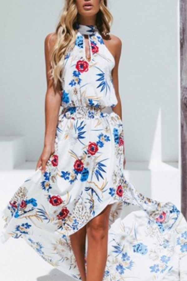 Halter Floral Maxi Dress