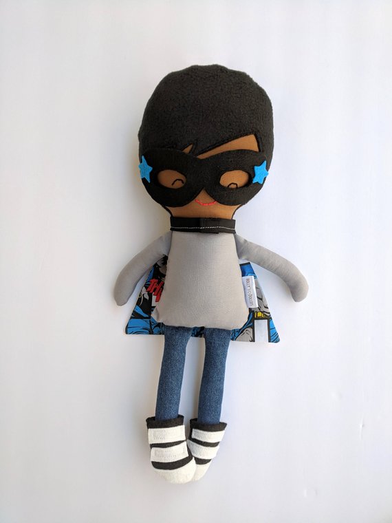 Handmade Boy Doll - Cloth doll - fabric doll - rag doll - superhero doll - dress up doll -gift for boys