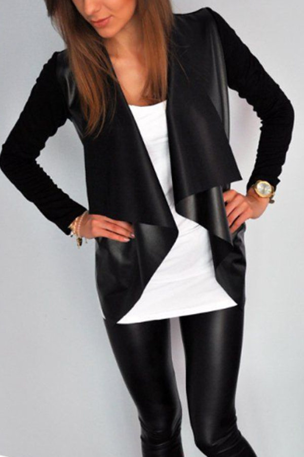 i love this Black Fold Over Collar Jacket