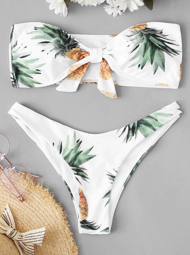 Bikini with Pineapple Print Bandeau