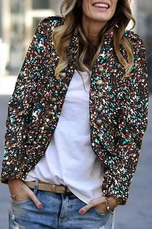 Divine this paillette blazer! I love! Make a simple fall outfit in a spectacular look! hippy chic style, autumn, boholux