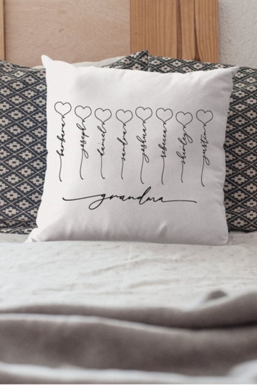 Grandkids Name Pillow For Grandma