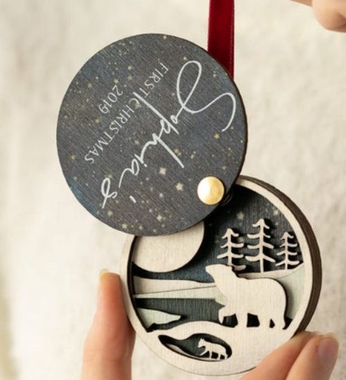Lovely Personalized Wodden Christmas Tree Decorations