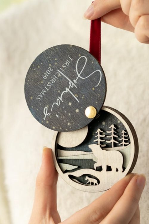 Lovely Personalized Wodden Christmas Tree Decorations