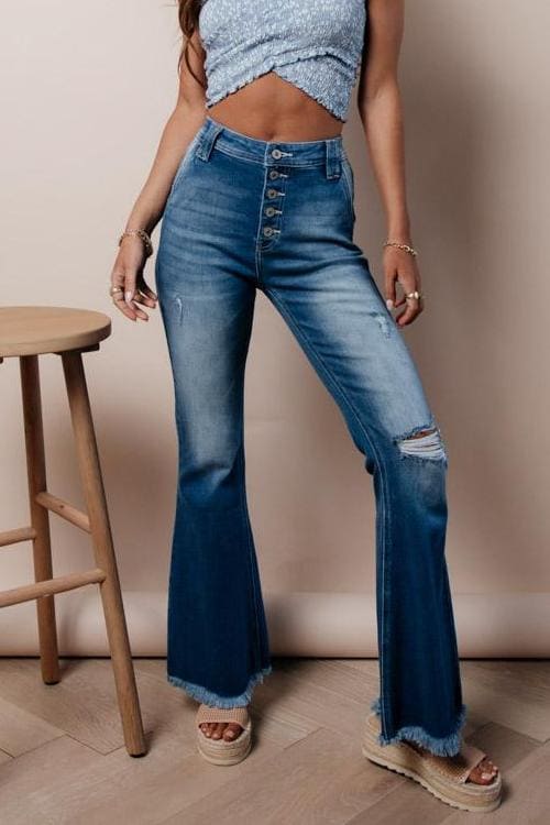 Flared high waisted jeans