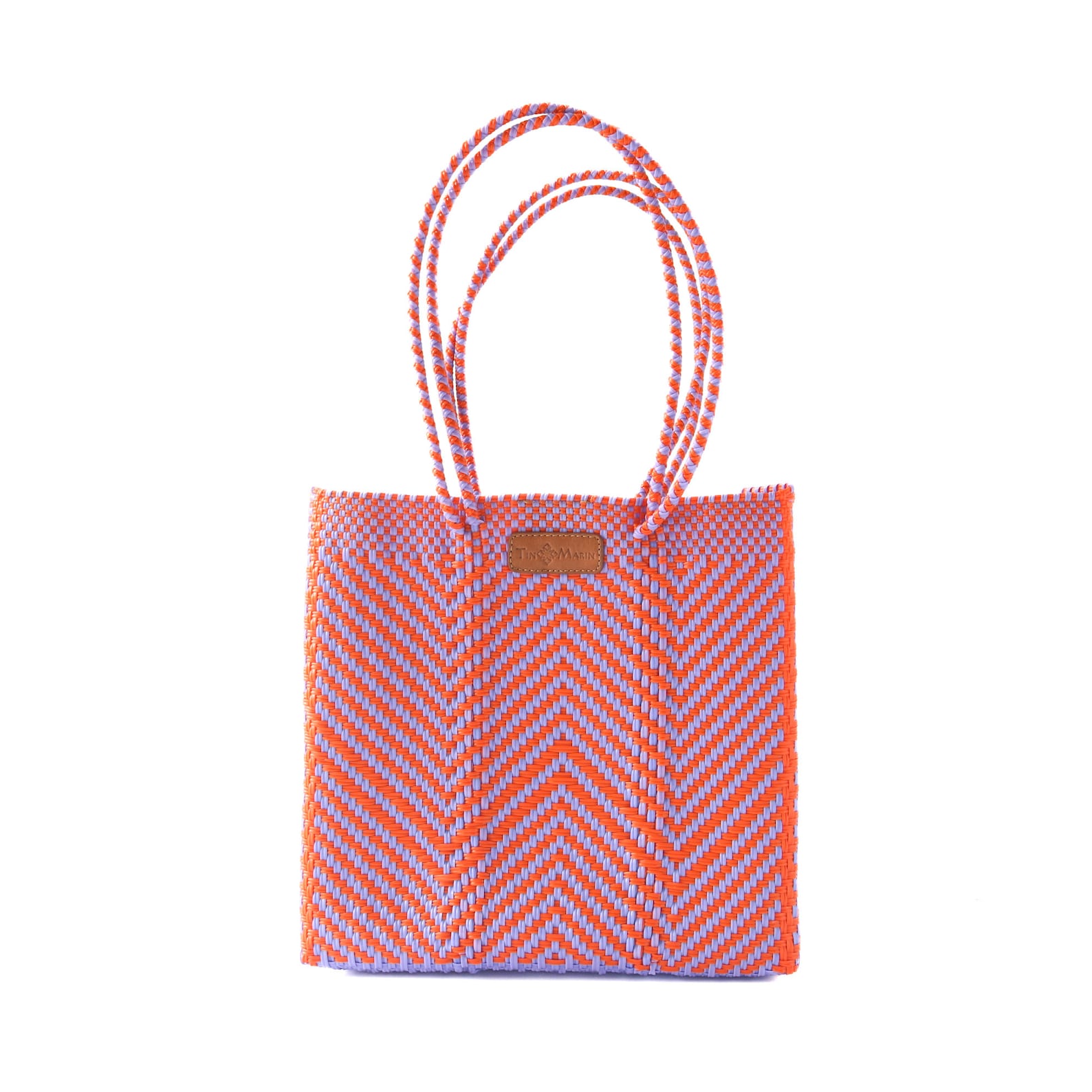 Recycled Plastic Woven Beach Tote Bag Pink